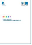 Cover of the DevCom publication "Good Practices in Development Communication"