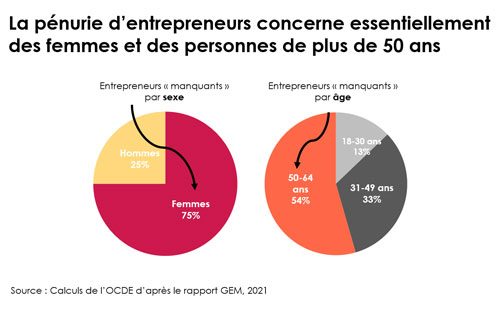 © OCDE - La pénurie d'entrepreneurs concerne essentiellement des femmes et des personnes de plus de 50 ans